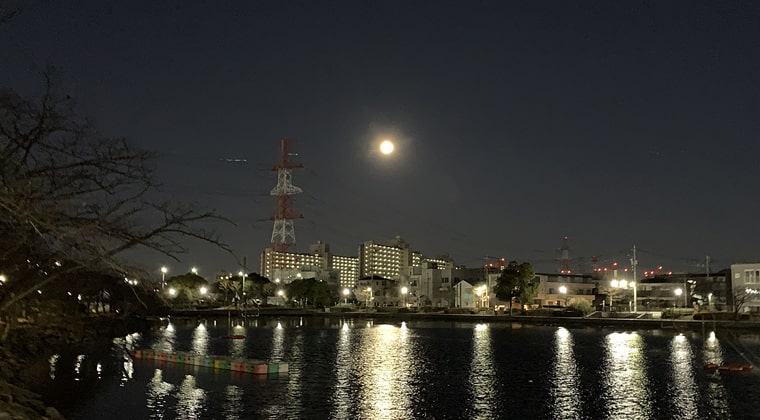東京の東の端からわたしのウォーキング記録2024.1.26満月