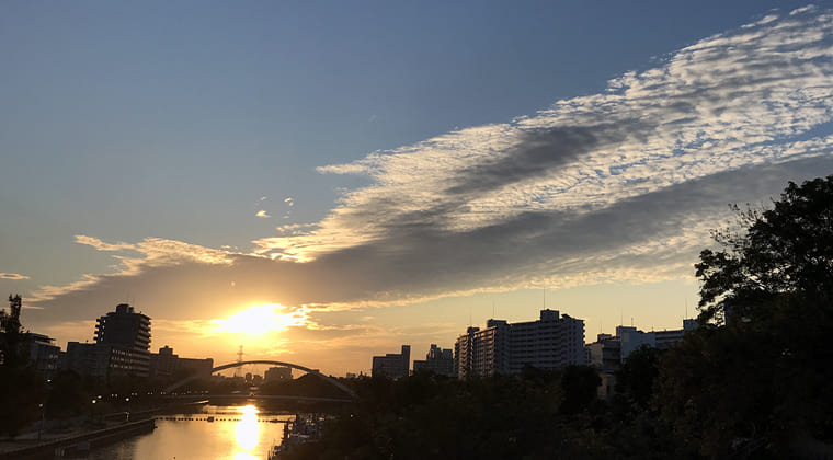 東京の東の端からわたしのウォーキング記録（2024.9.18）朝焼け