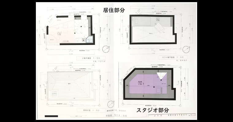 プライベートスタジオ設計案1st-平面図